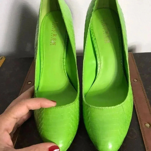 Ralph Lauren Leather Snake Skin Women’s Shoes - Picture 5 of 13